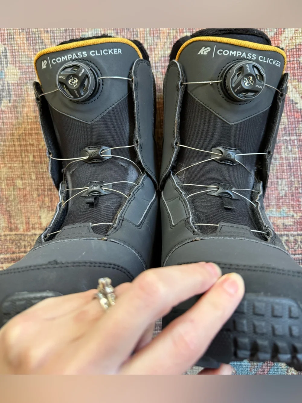 K2 Compass Clicker Men’s 7 Black Snowboarding Boots Step in with Boa Closure